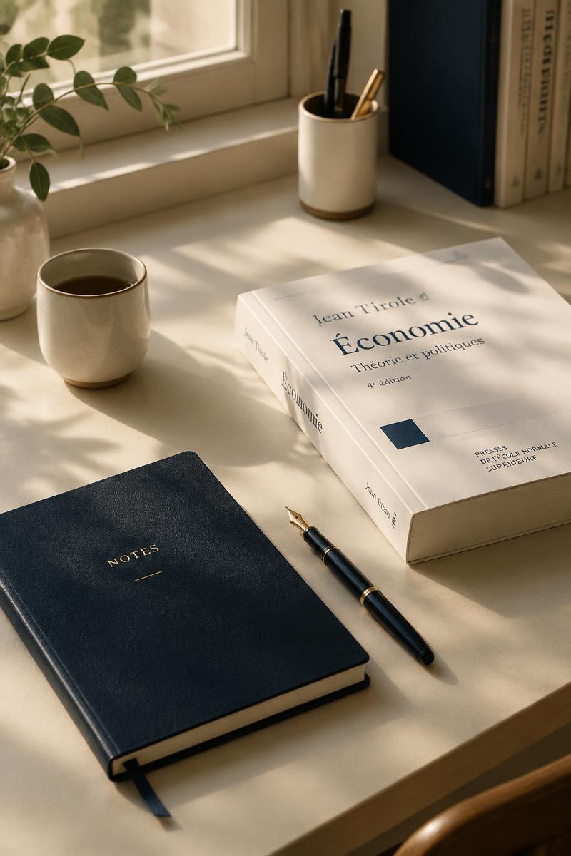 Bureau d'étude avec manuel d'économie et carnet de notes